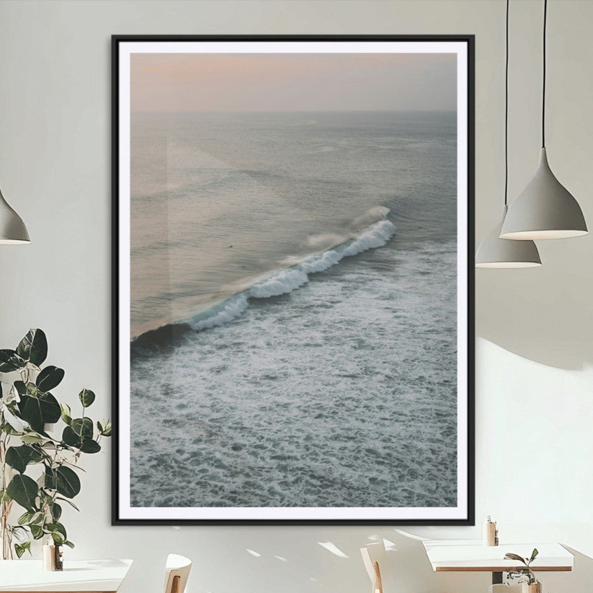 Ocean Waves Wall Art Canvas Print – Framed Coastal Serenity