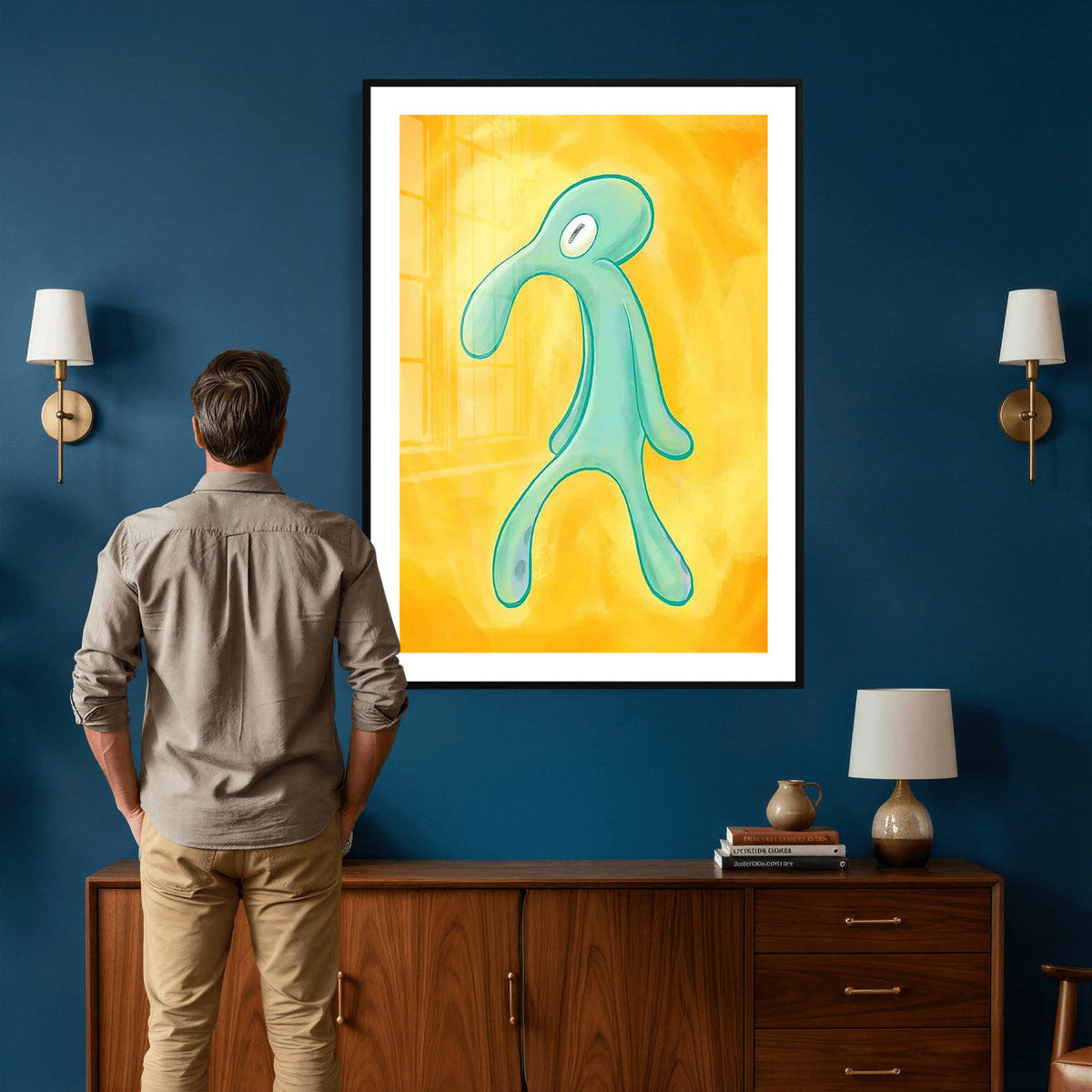 Squidward Tentacles Wall Art Canvas Print – Bold and Brash