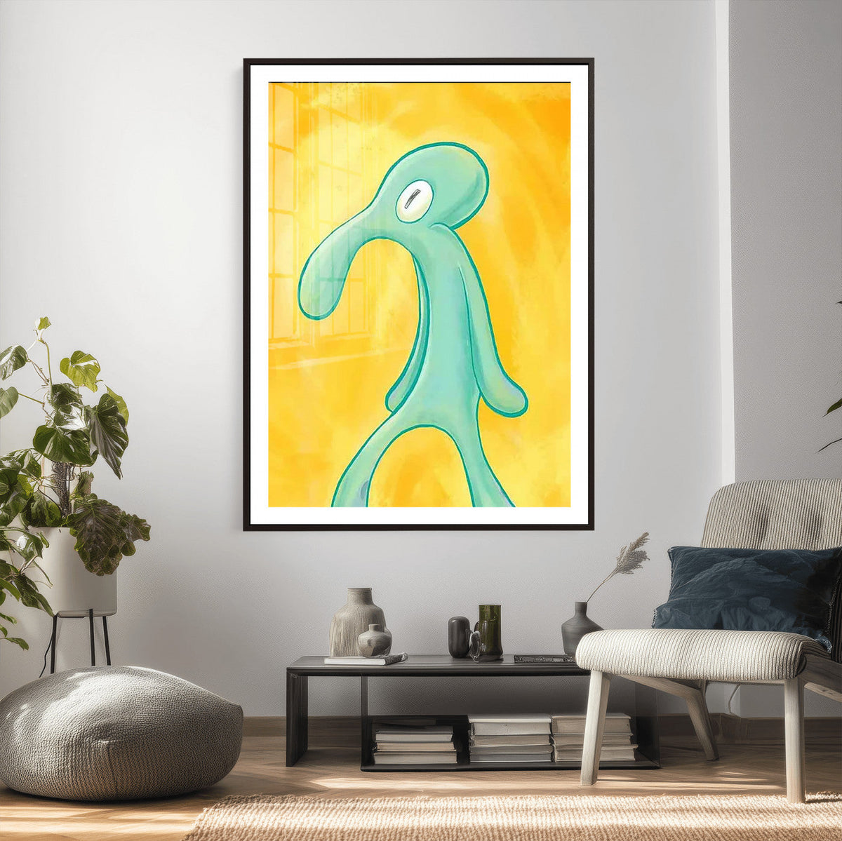 Squidward Tentacles Wall Art Canvas Print – Bold and Brash