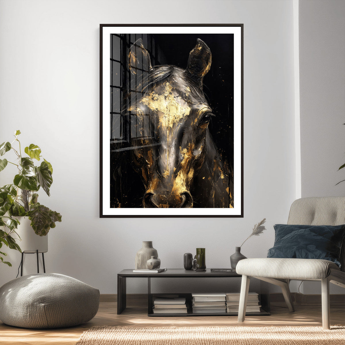 Abstract Horse Wall Art Canvas Print – Painting Style