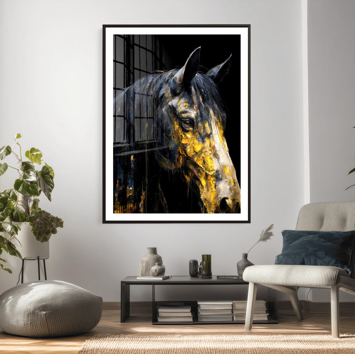 Abstract Horse Wall Art Canvas Print – Painting Style