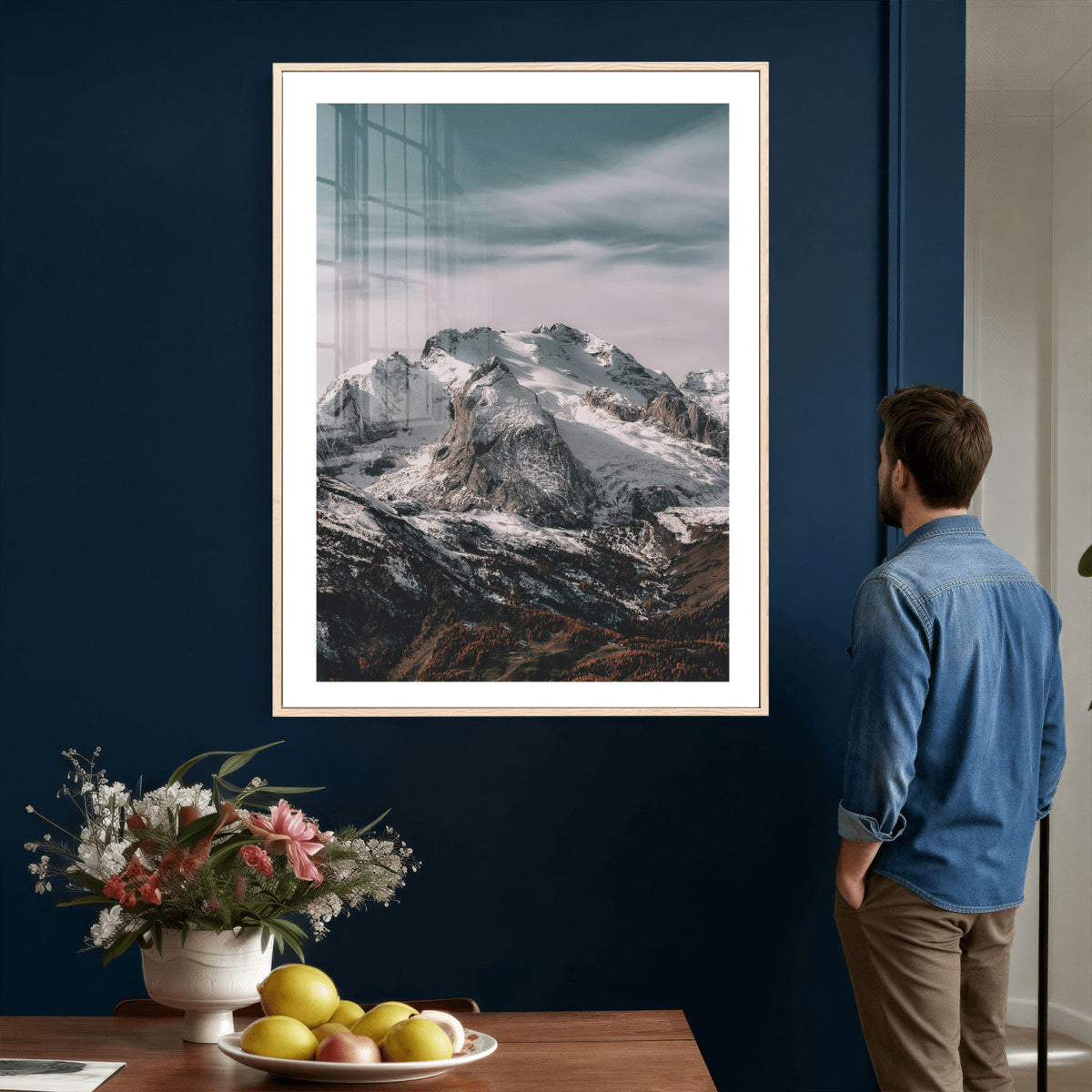 Alpine Mountain Landscape Wall Art Canvas Print, Snowy Peak