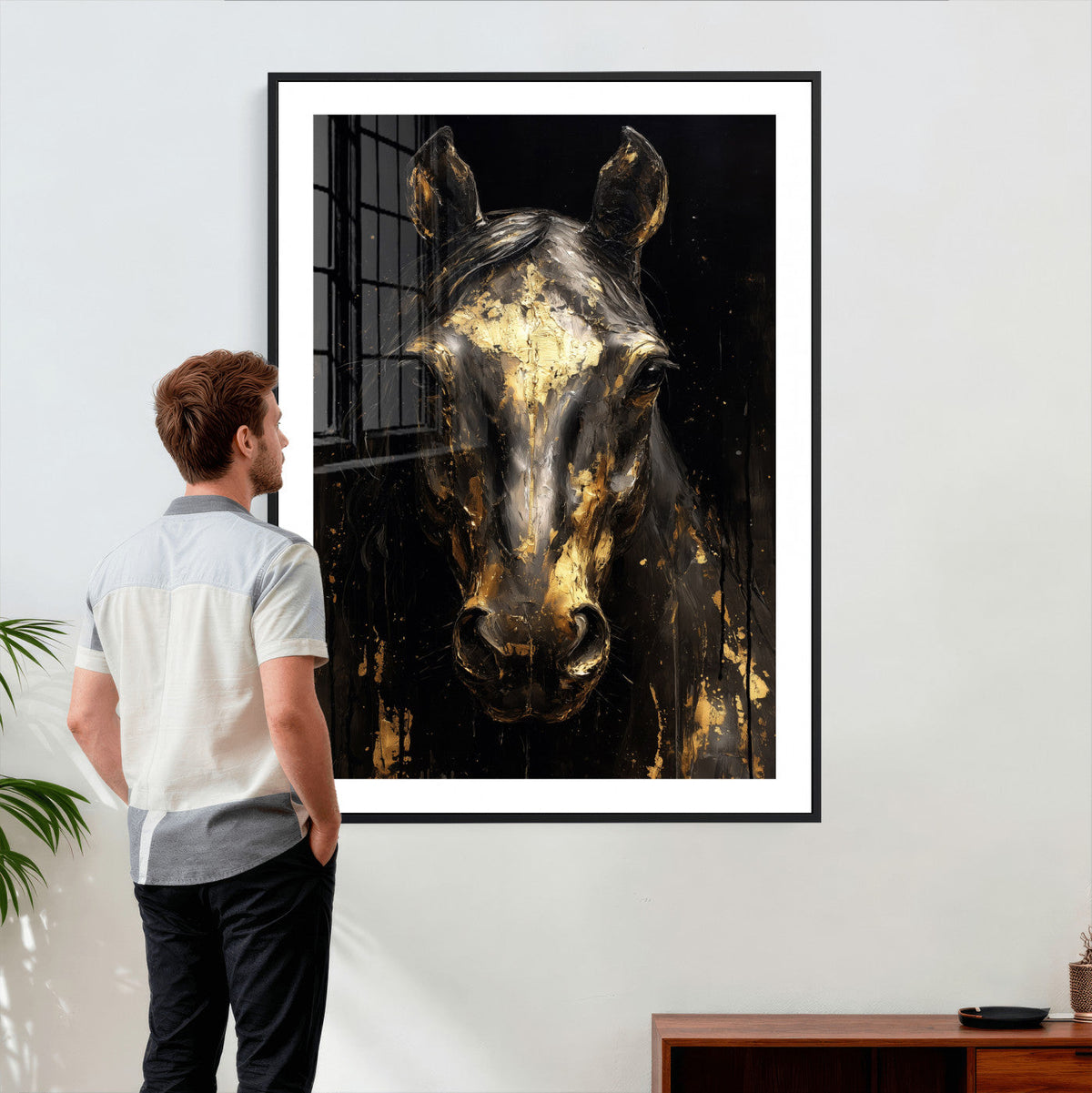 Abstract Horse Wall Art Canvas Print – Painting Style