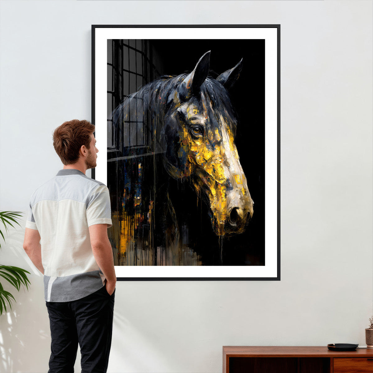 Abstract Horse Wall Art Canvas Print – Painting Style