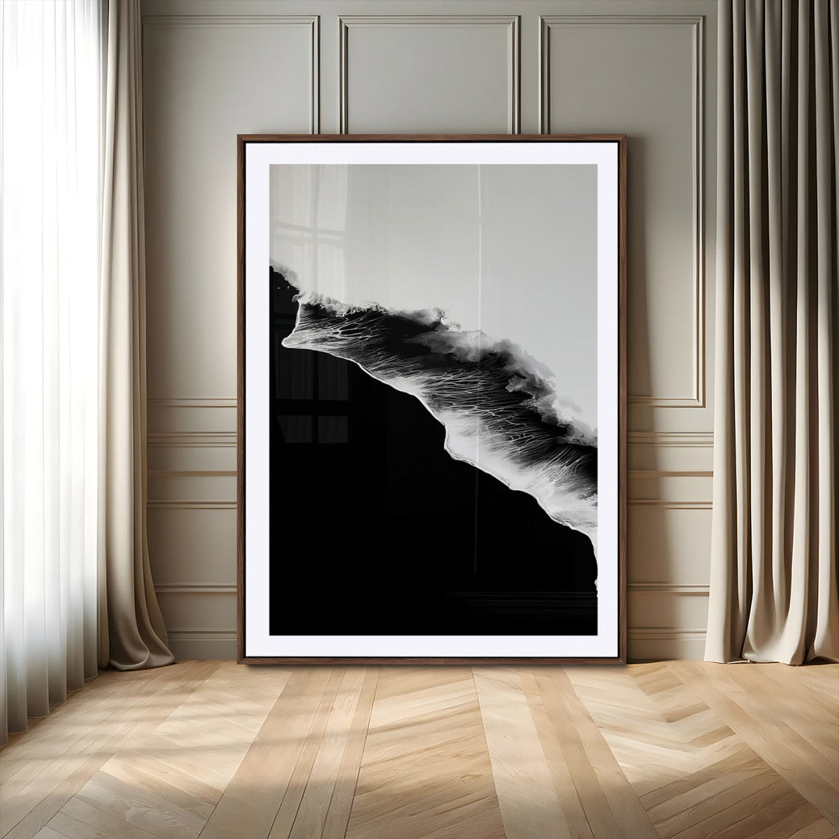 Ocean Wave Wall Art Canvas Print – Framed Abstract