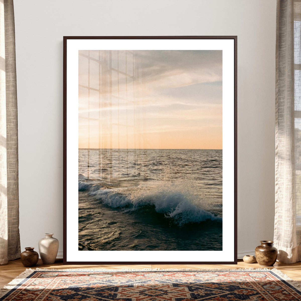 Ocean Wave Wall Art Canvas Print, Calm Coastal Nature