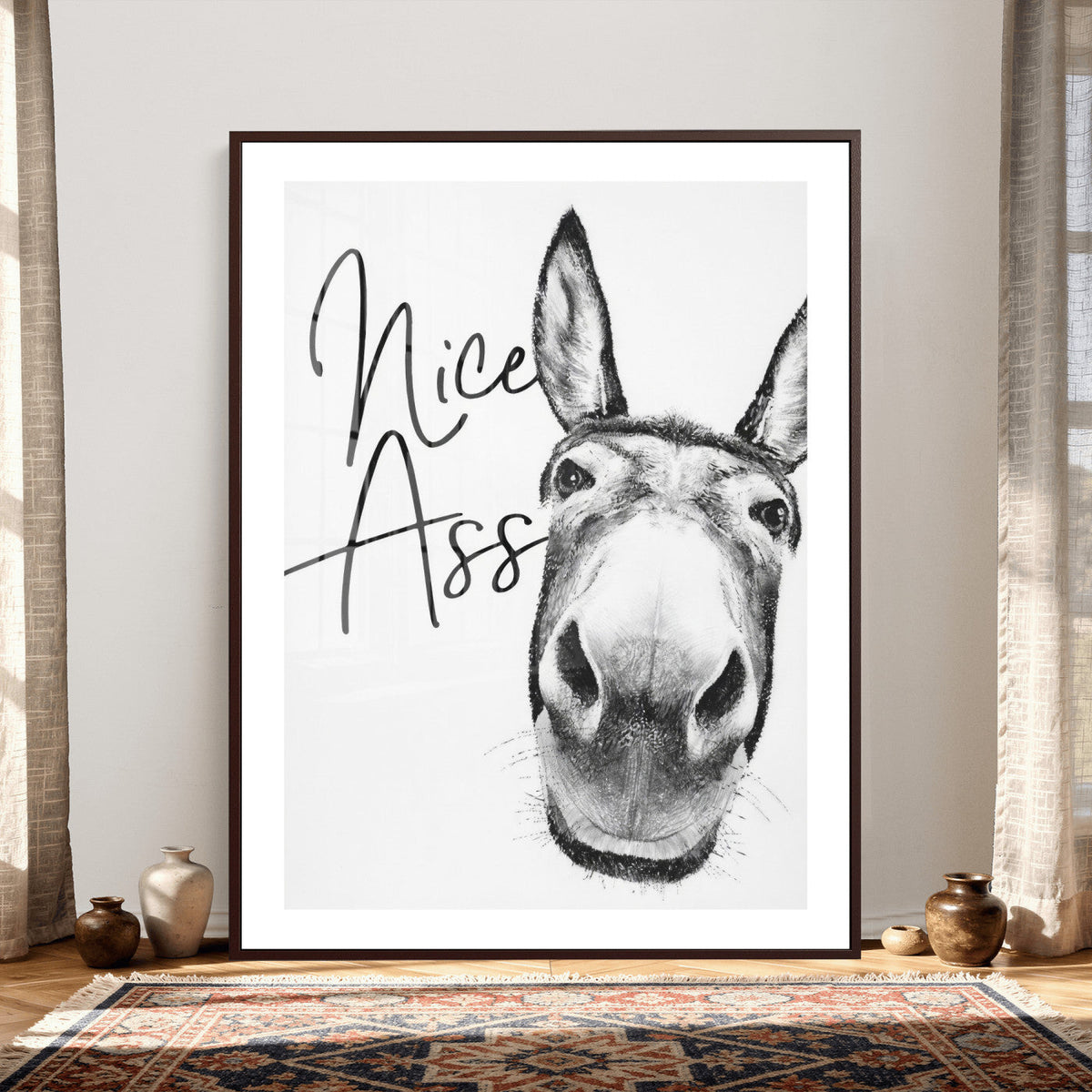 Nice Ass Funny Canvas Wall Art for Bathroom Wall Decor Cute