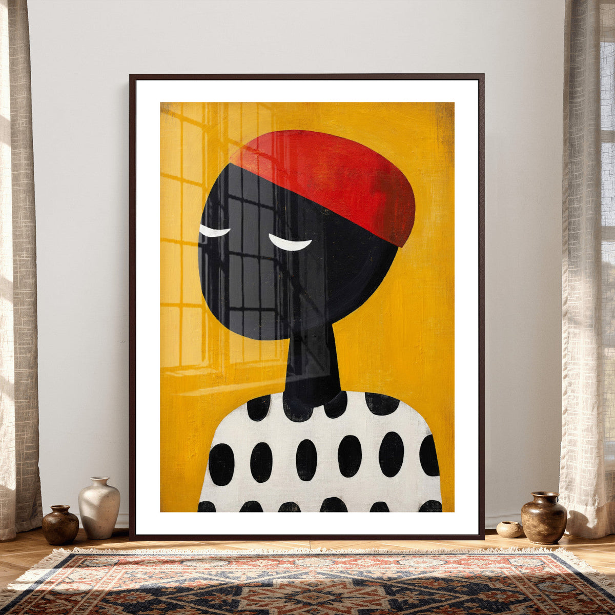 Abstract Portrait Wall Art Canvas Print, Framed Modern
