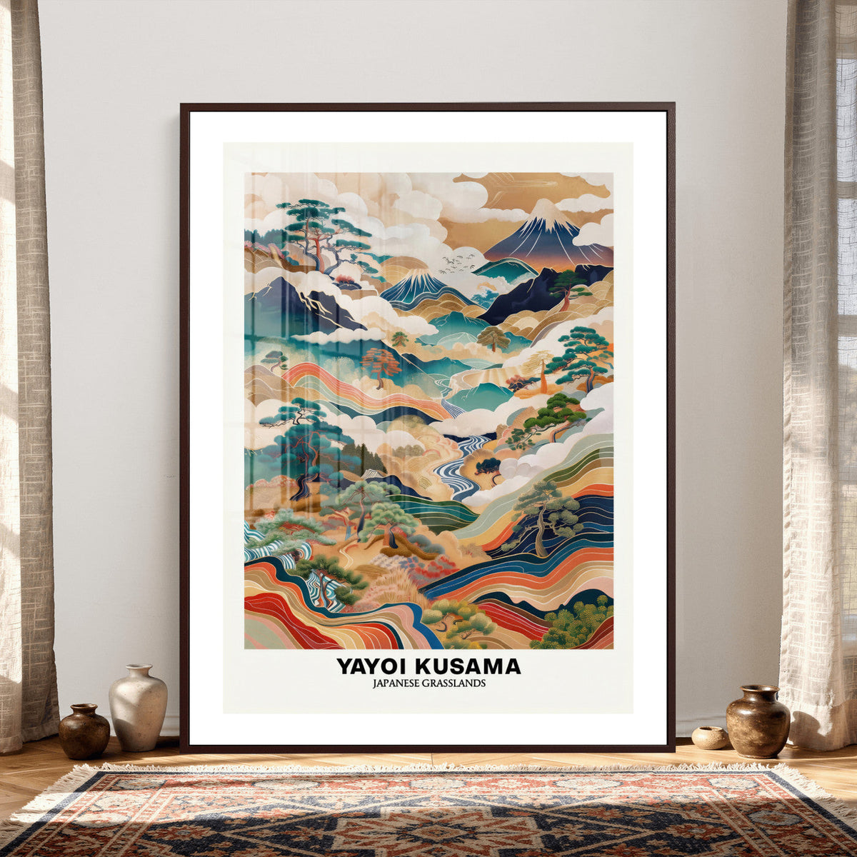 Yayoi Kusama Japanese Landscape Wall Art Canvas Print,