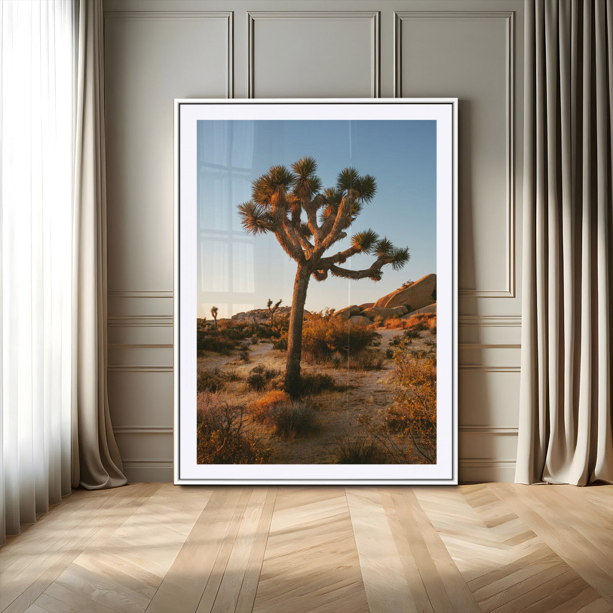 Joshua Tree Wall Art Canvas Print – Framed Desert Sunset