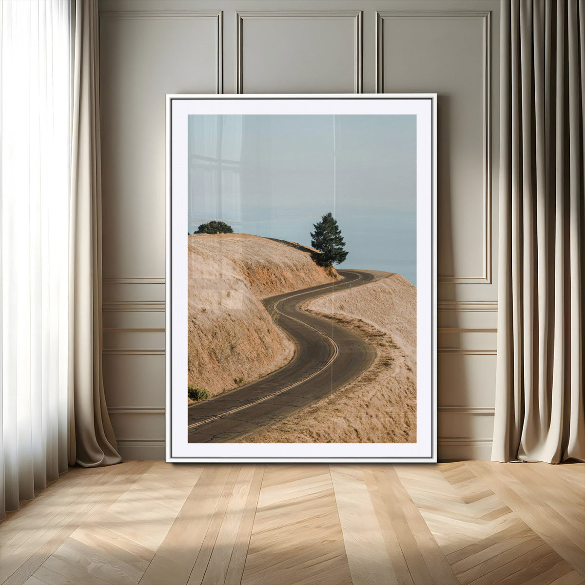 Winding Road Wall Art – Framed Scenic Landscape Canvas