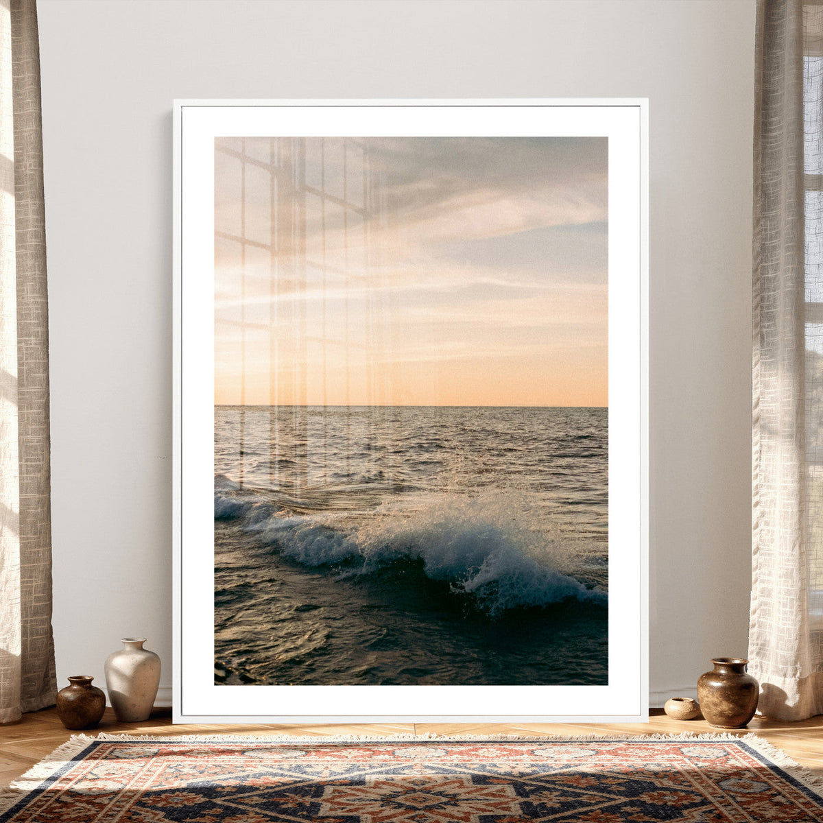 Ocean Wave Wall Art Canvas Print, Calm Coastal Nature