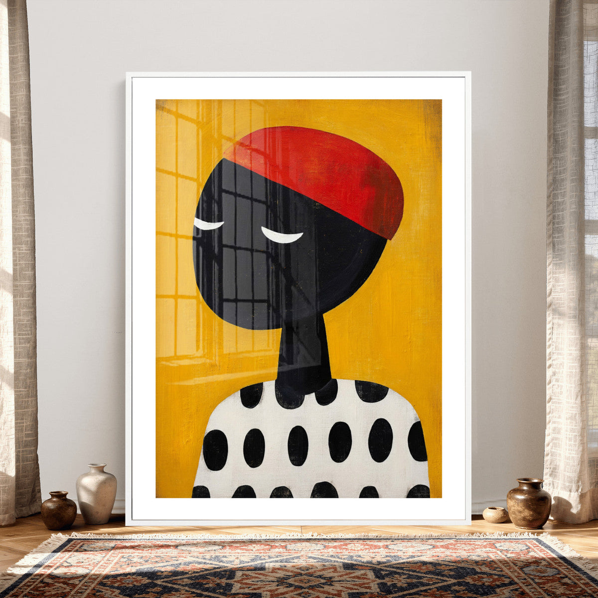 Abstract Portrait Wall Art Canvas Print, Framed Modern