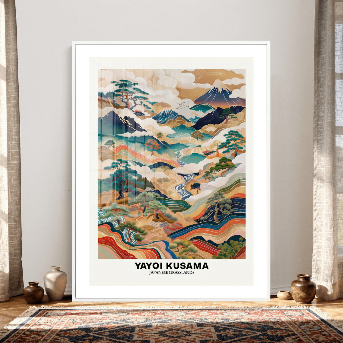Yayoi Kusama Japanese Landscape Wall Art Canvas Print,