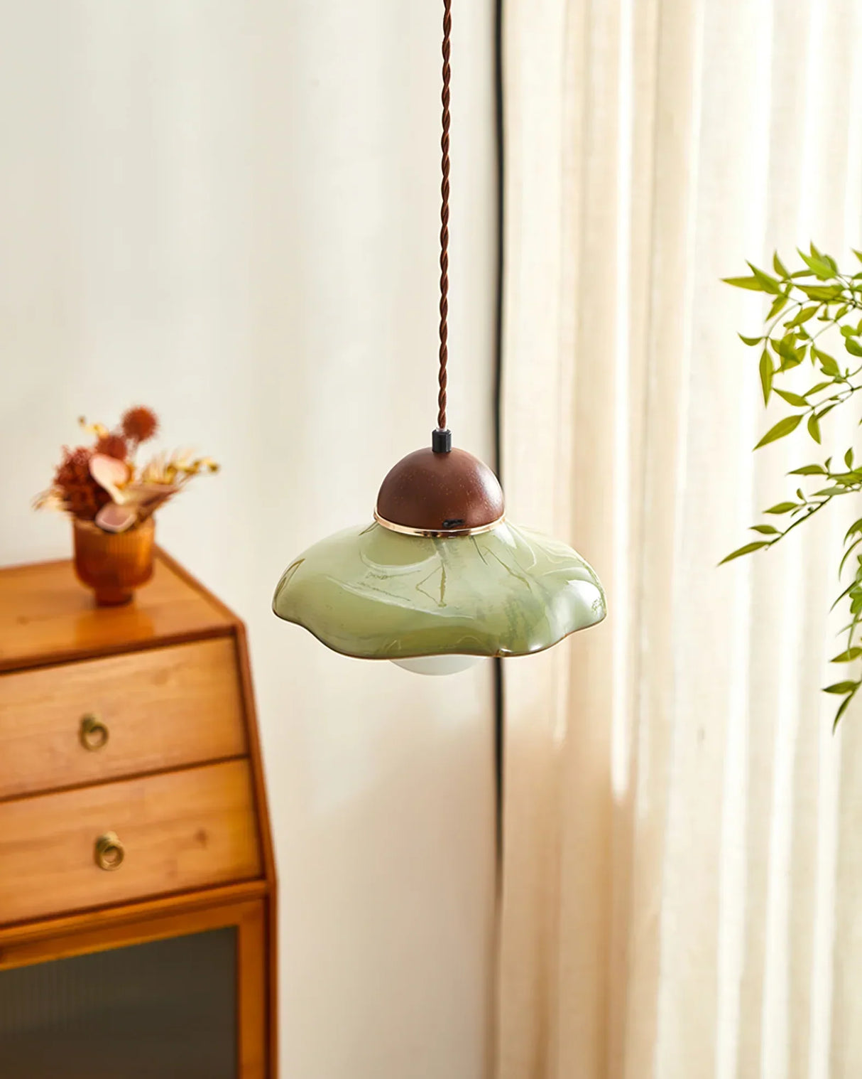 Modern Rustic Ceramic Dome Pendant Light