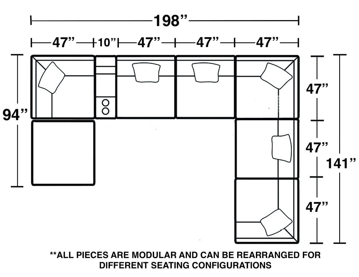 Posh - Modular Sectional And Ottoman