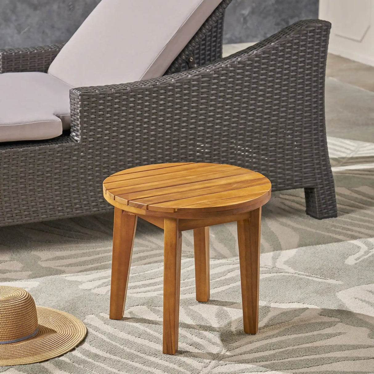 Outdoor Acacia Wood Side Table with Weather Resistance