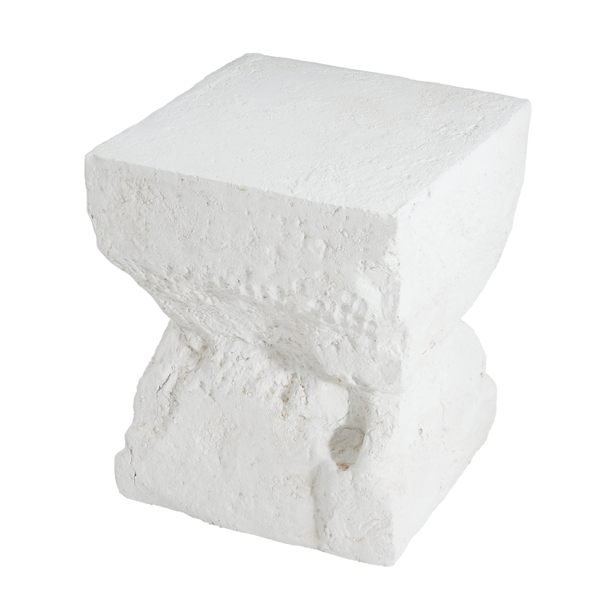 Cleo Modern Outdoor Side Table with Weather-Resistant MGO - Matte White