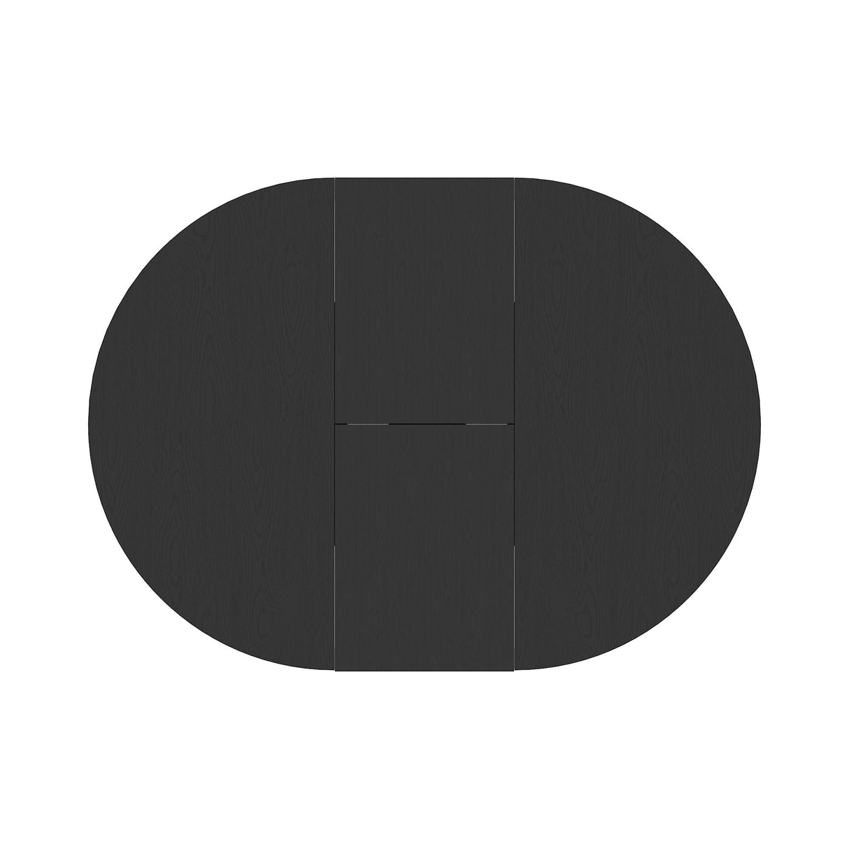 Dining Table For Farmhouse Kitchen Expandable Oval Table Top With Removable Leaf Trestle X Shaped Base - Black