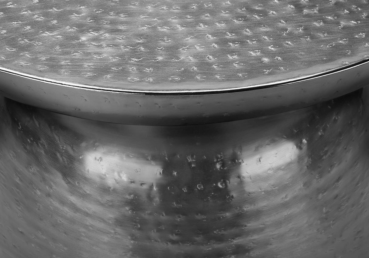 Arcanite End Table with Bell Shaped Base and Hammered Texture