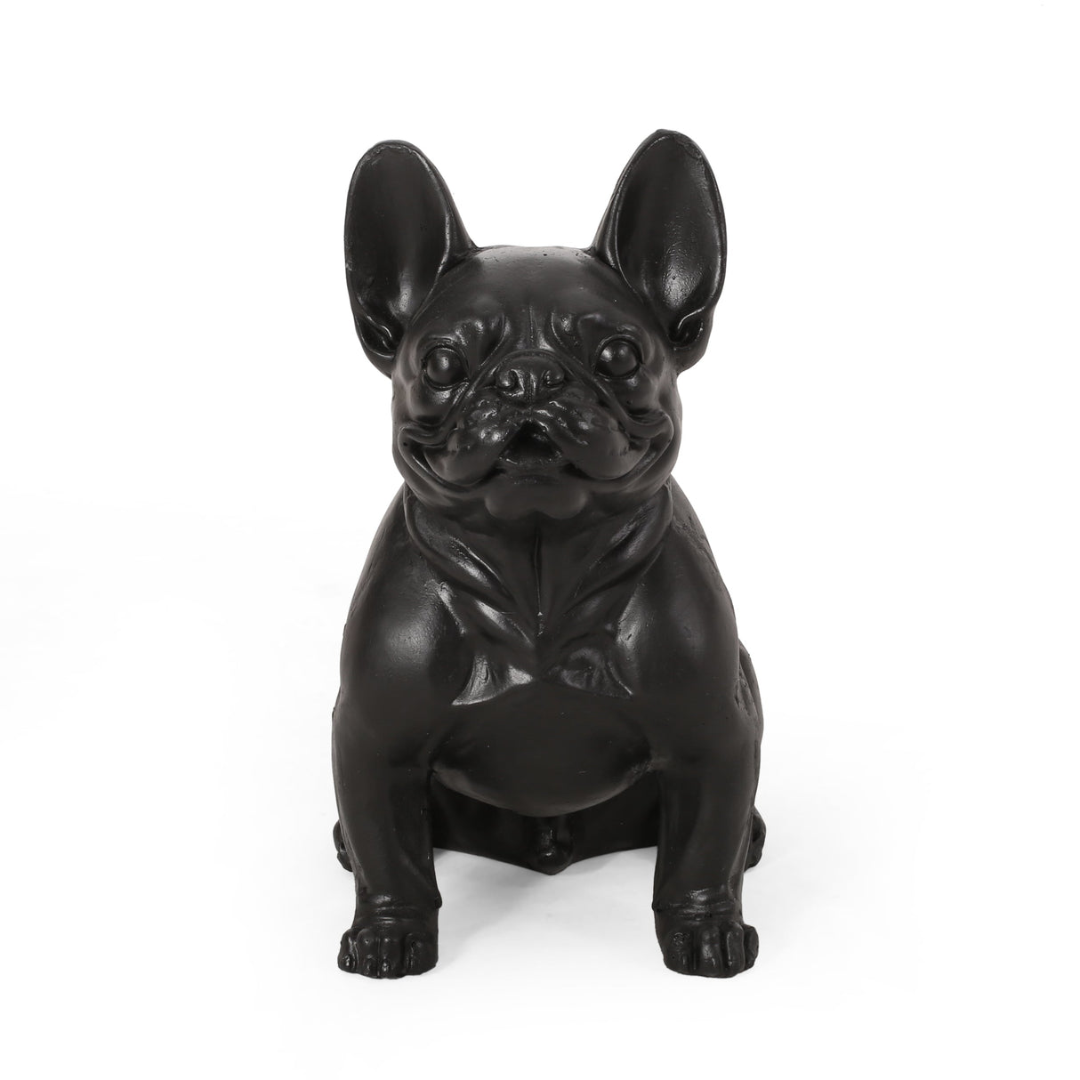 Dog Garden Sculpture, Outdoor French Bulldog Garden Statue, Matte Black