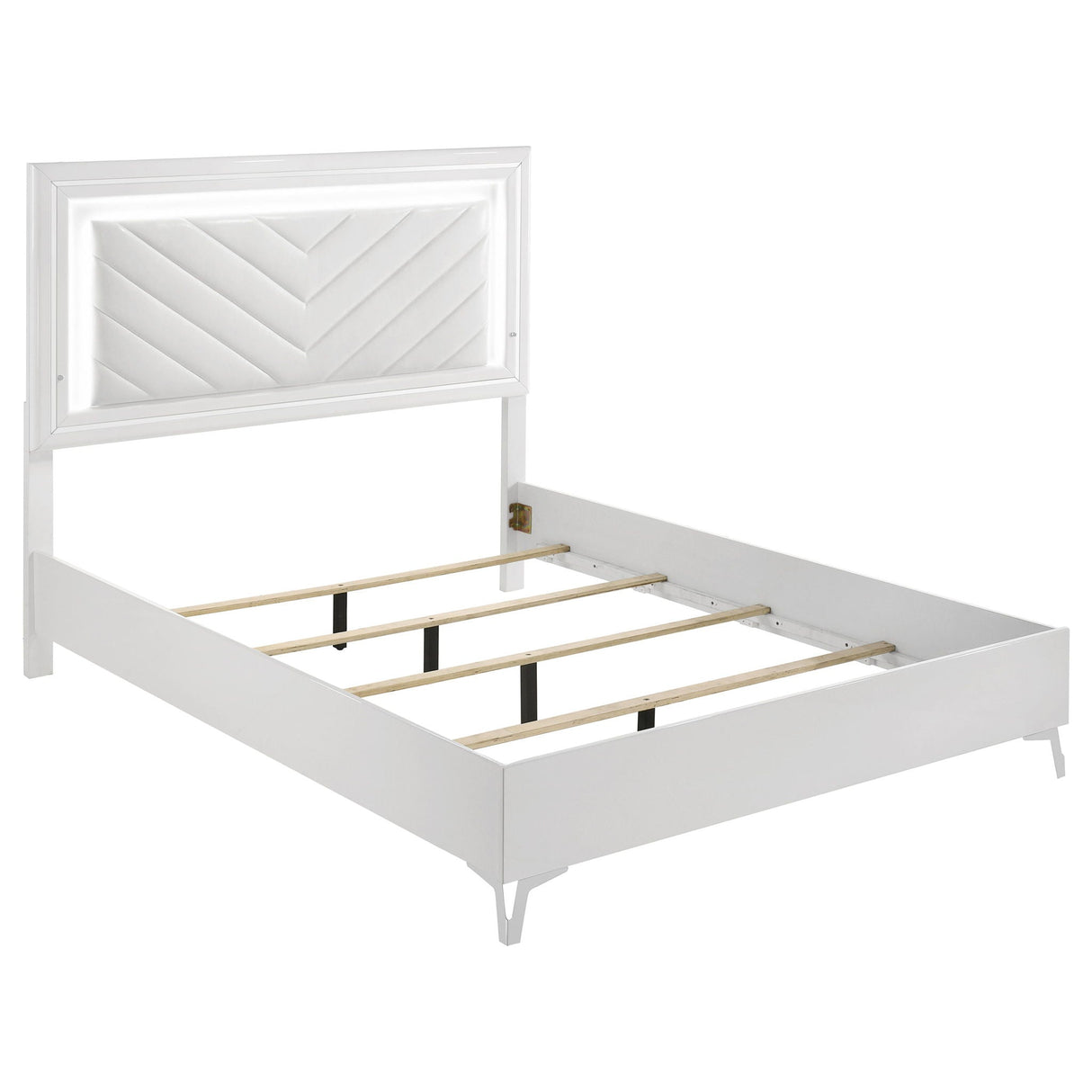 Cassia 4-piece Queen LED Bedroom Set White High Gloss