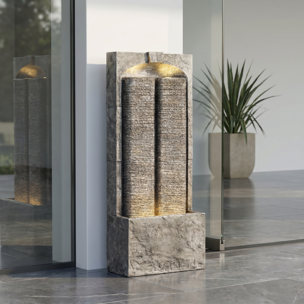 Cascading LED Outdoor Water Fountain - 39" H