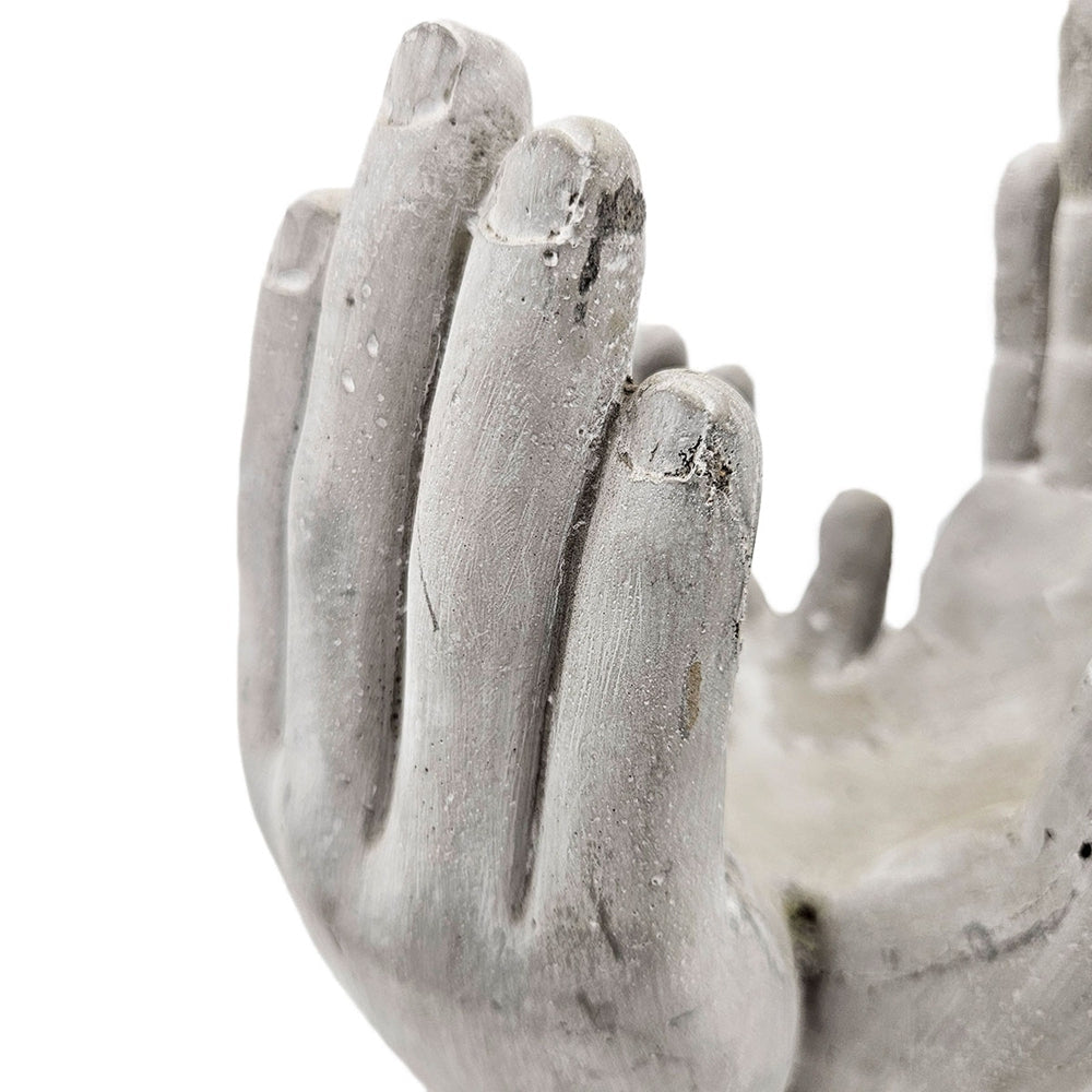 Set of 2 6x6x9' Accepting Hands Accent Cement Hand Decor