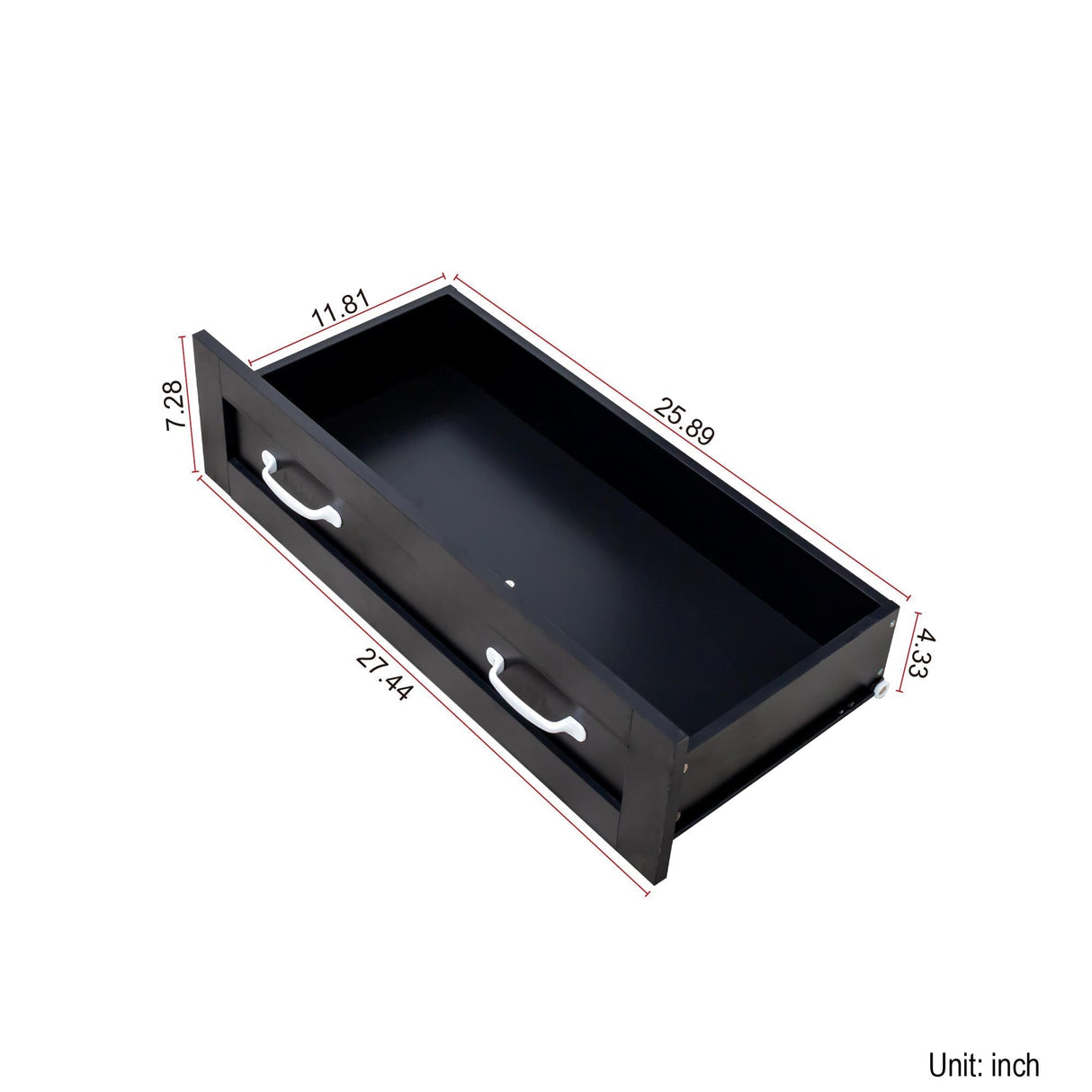 Modern Black Side Cabinet with 6 Drawers