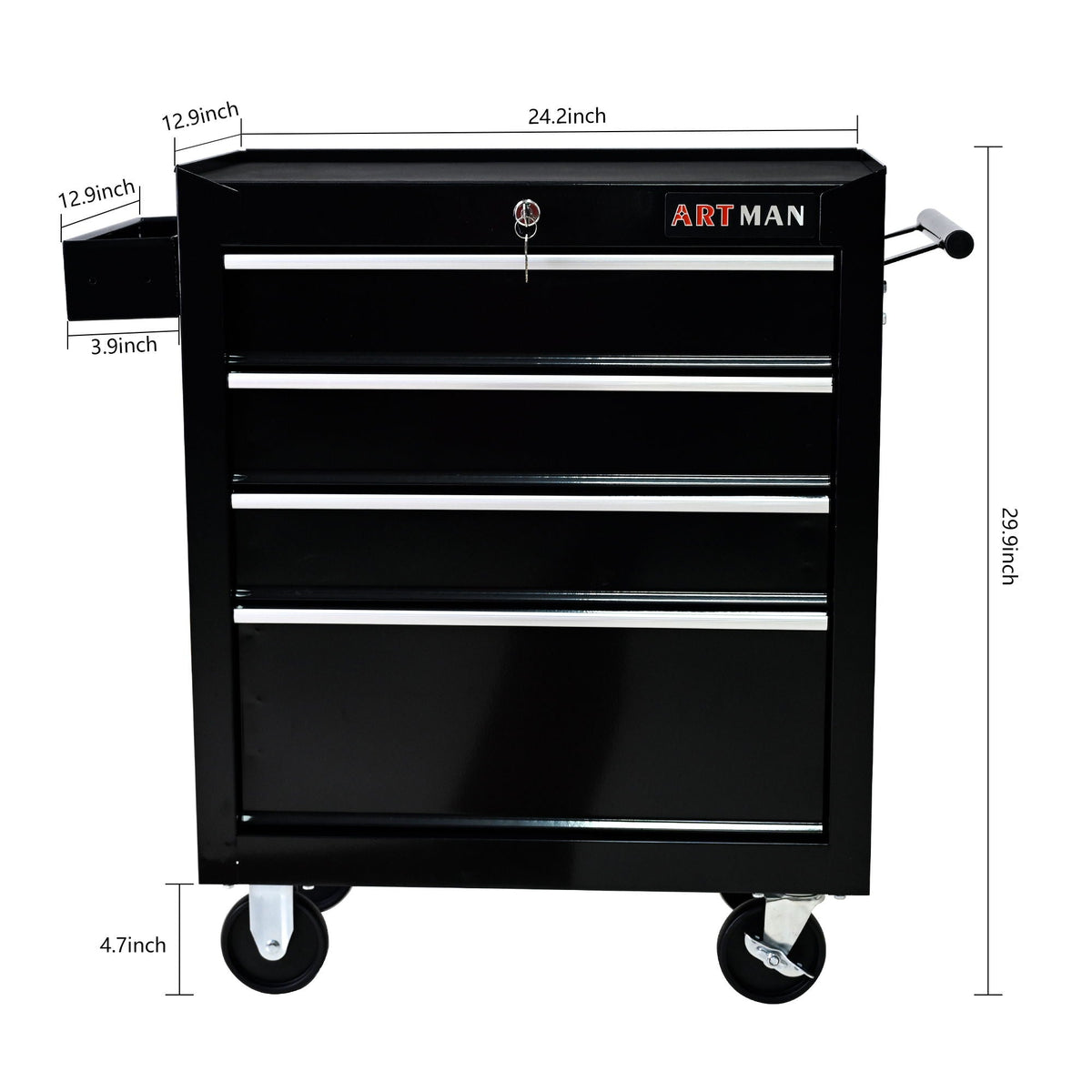 Multifunctional Tool Cart With Wheels And Drawers