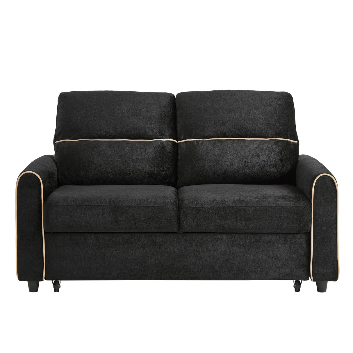 Pull Out Sofa Bed With Adjustable 3 Position Backrest, USB Charging Ports, Side Pockets