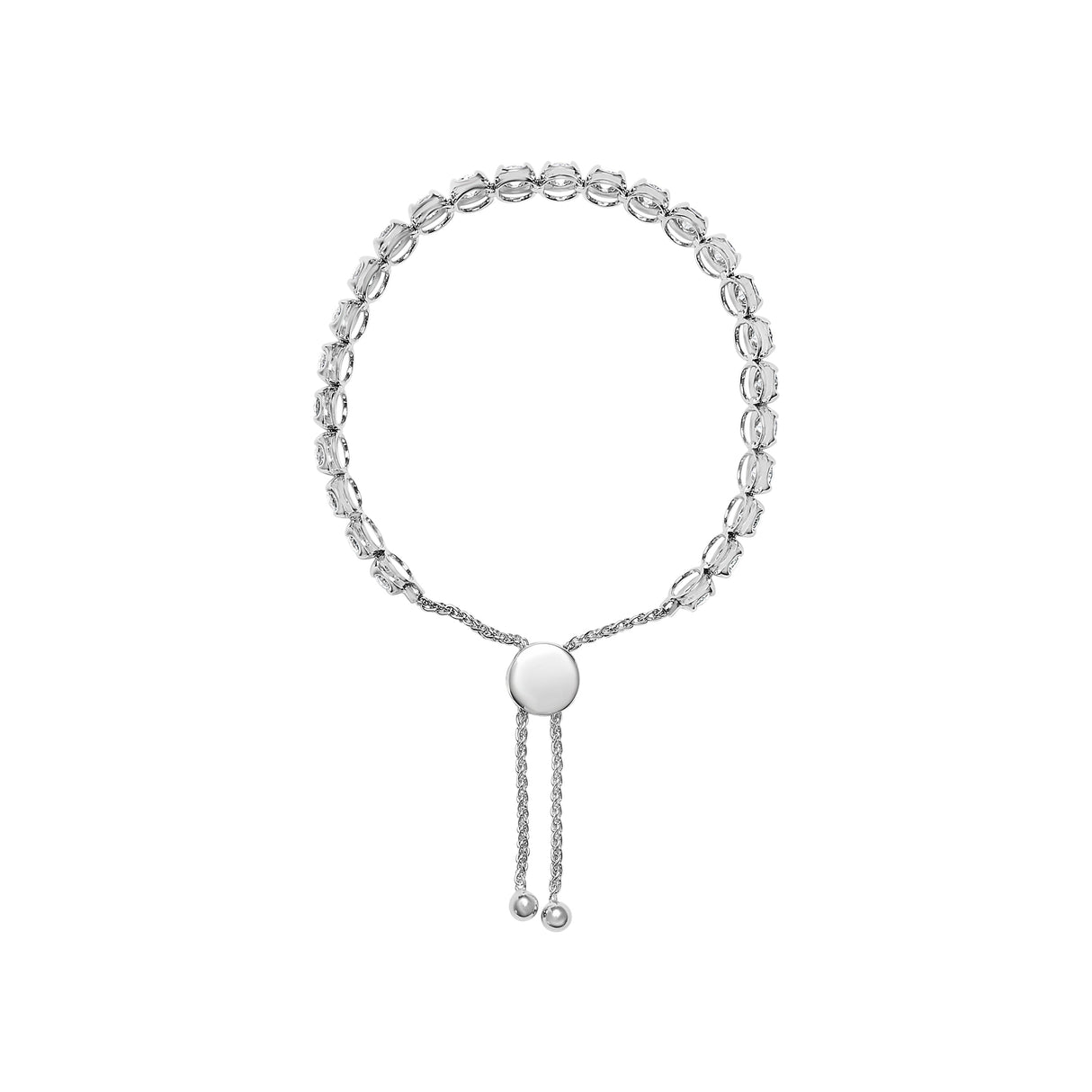 14K White Gold 6.00 Cttw Diamond 4â€-10†Adjustable Bolo Tennis Bracelet (I-J Color, I1-I2 Clarity)
