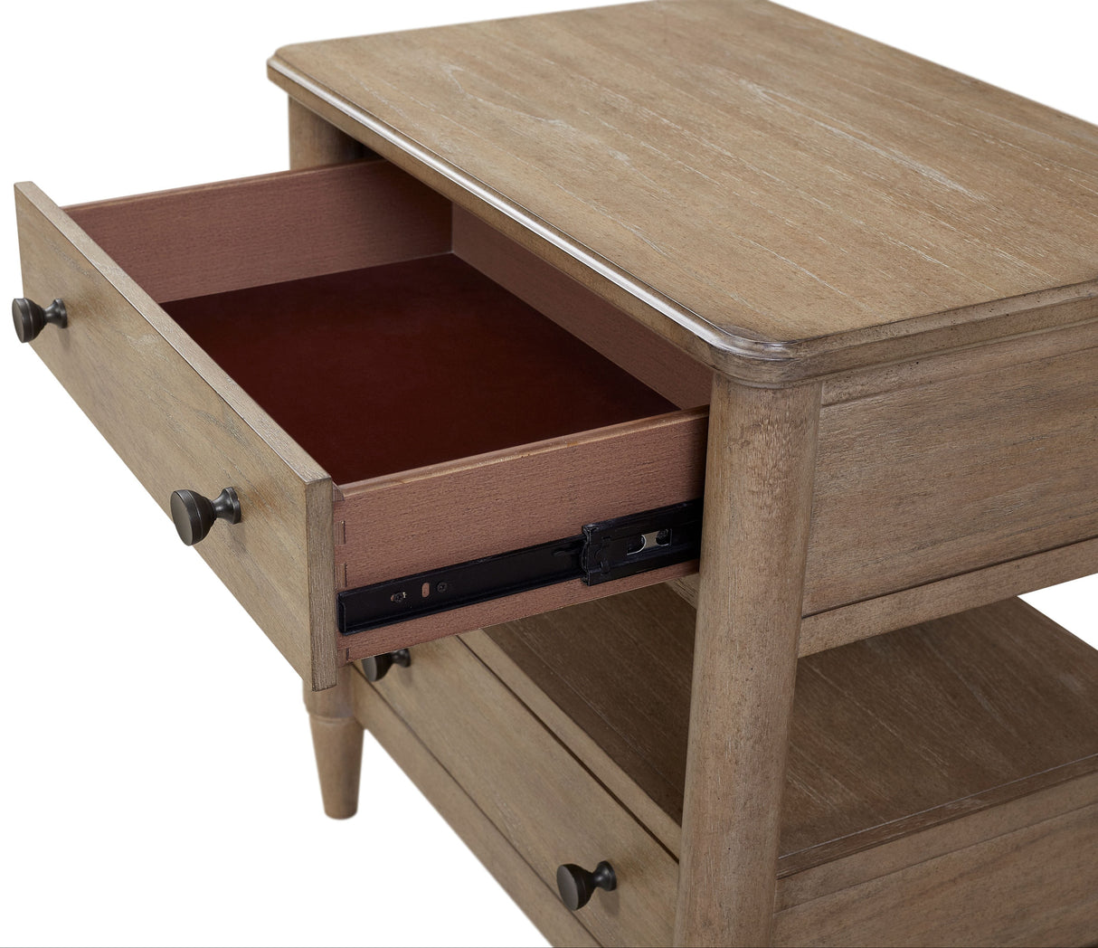 Nightstand with 2 Drawer and Open Shelf