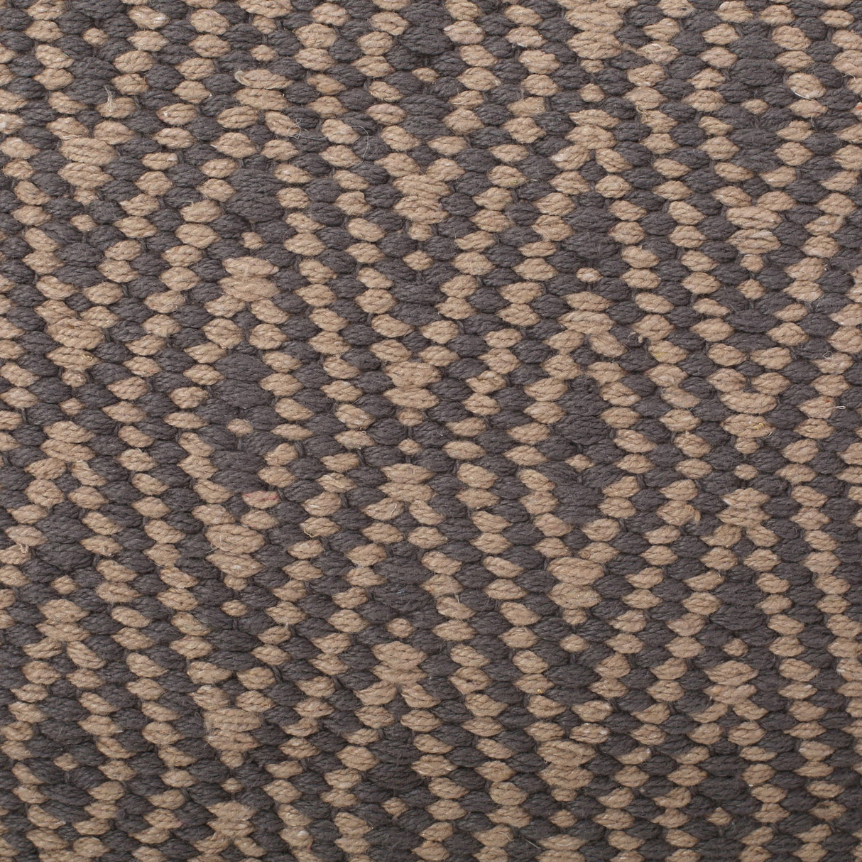 Amuleto Hand Loomed Cotton Pouf - Dark Gray / Brown