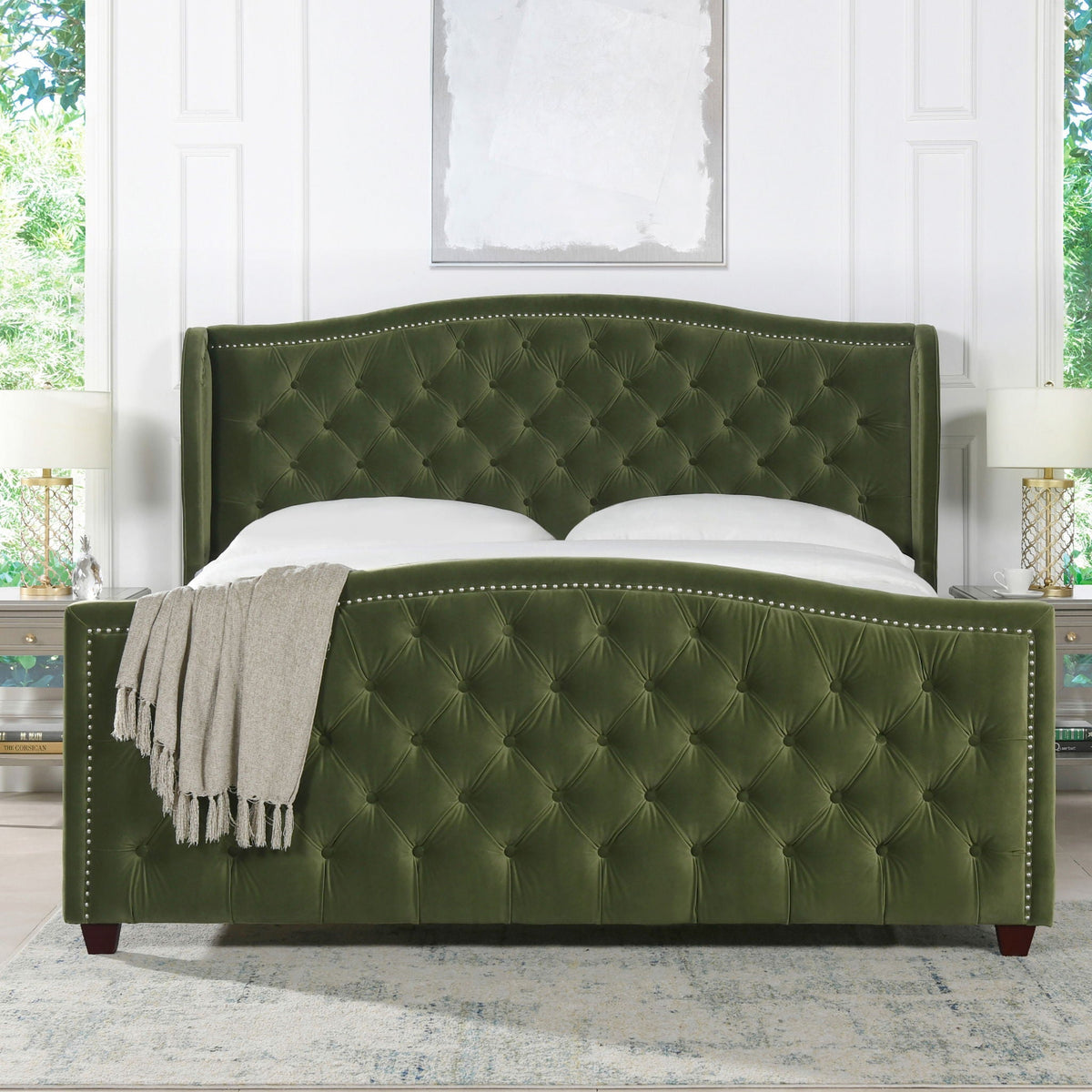 Marcella - Upholstered Shelter Headboard Bed Set