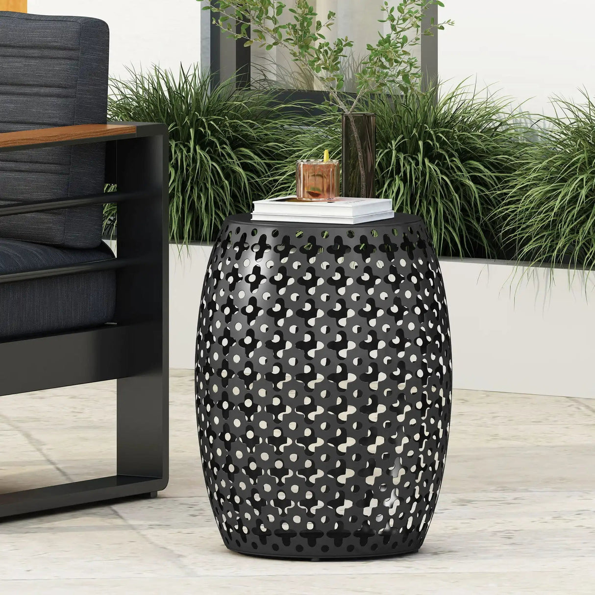 Modern Design, Metal End Table, Large
