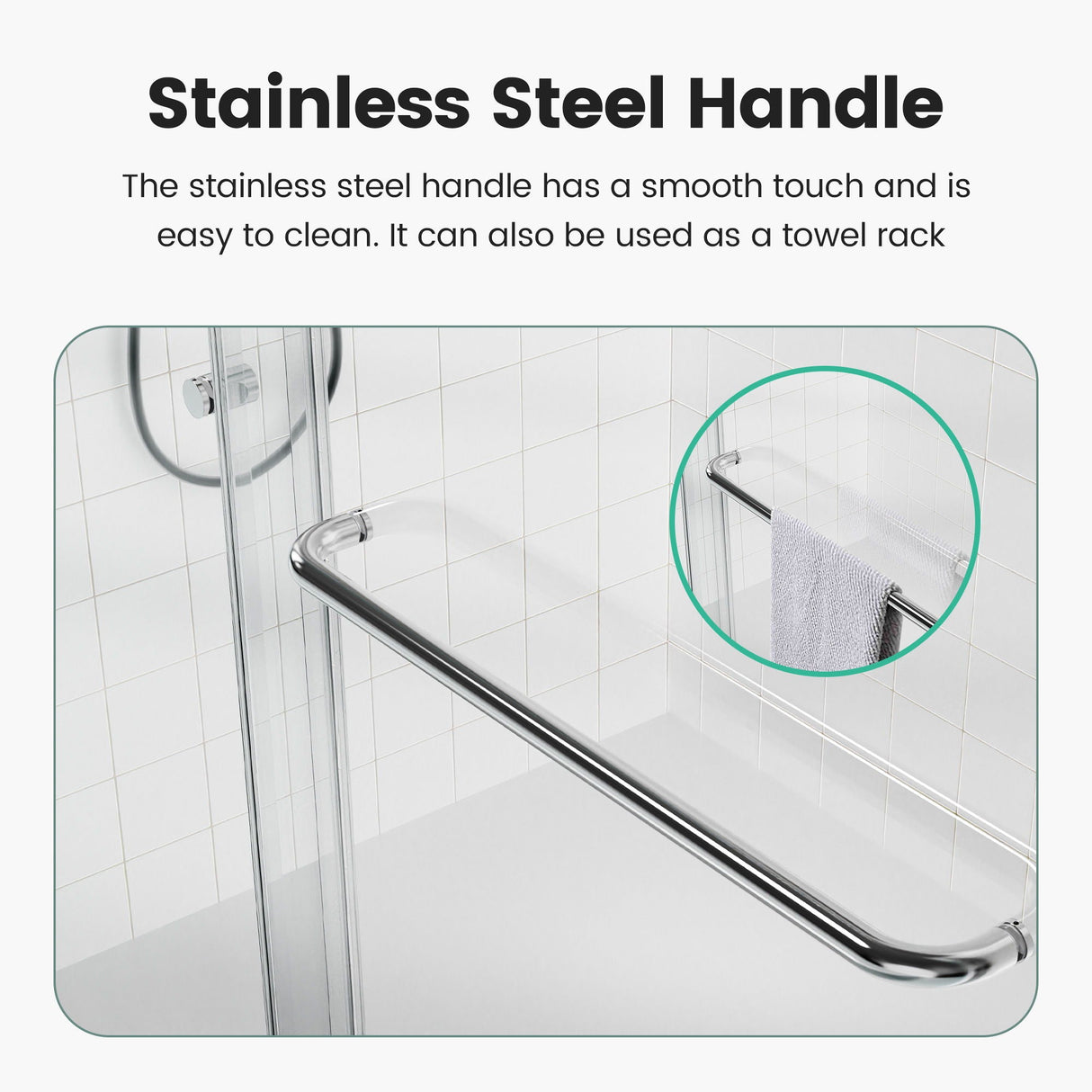 Semi Frameless Double Sliding Shower Door With Tempered Glass