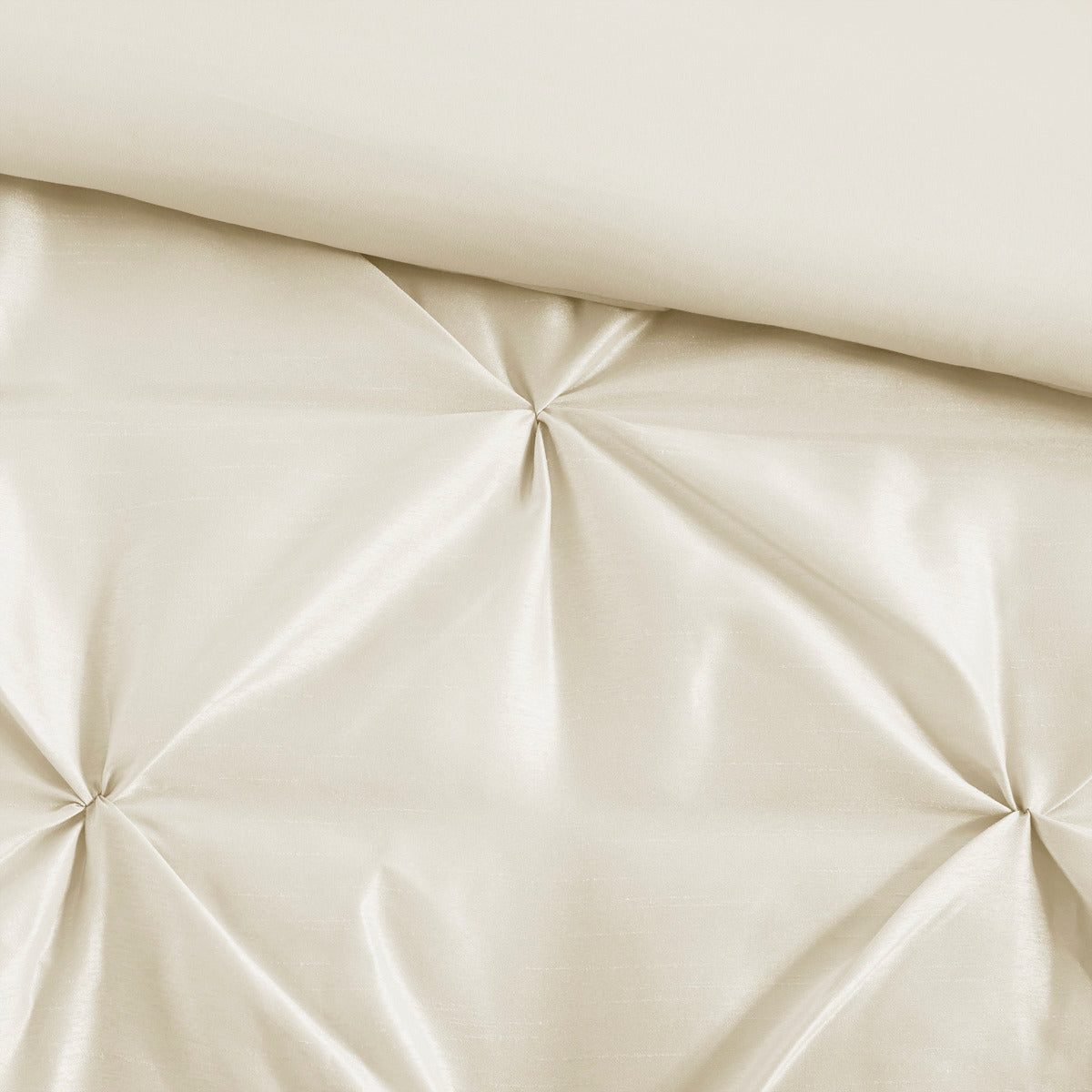 7 Piece Tufted Comforter Set Ivory Queen