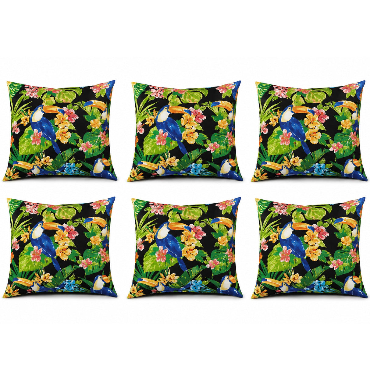 6 Pack Outdoor Pillow Covers - Water-Repellent Decorative Cushion Covers