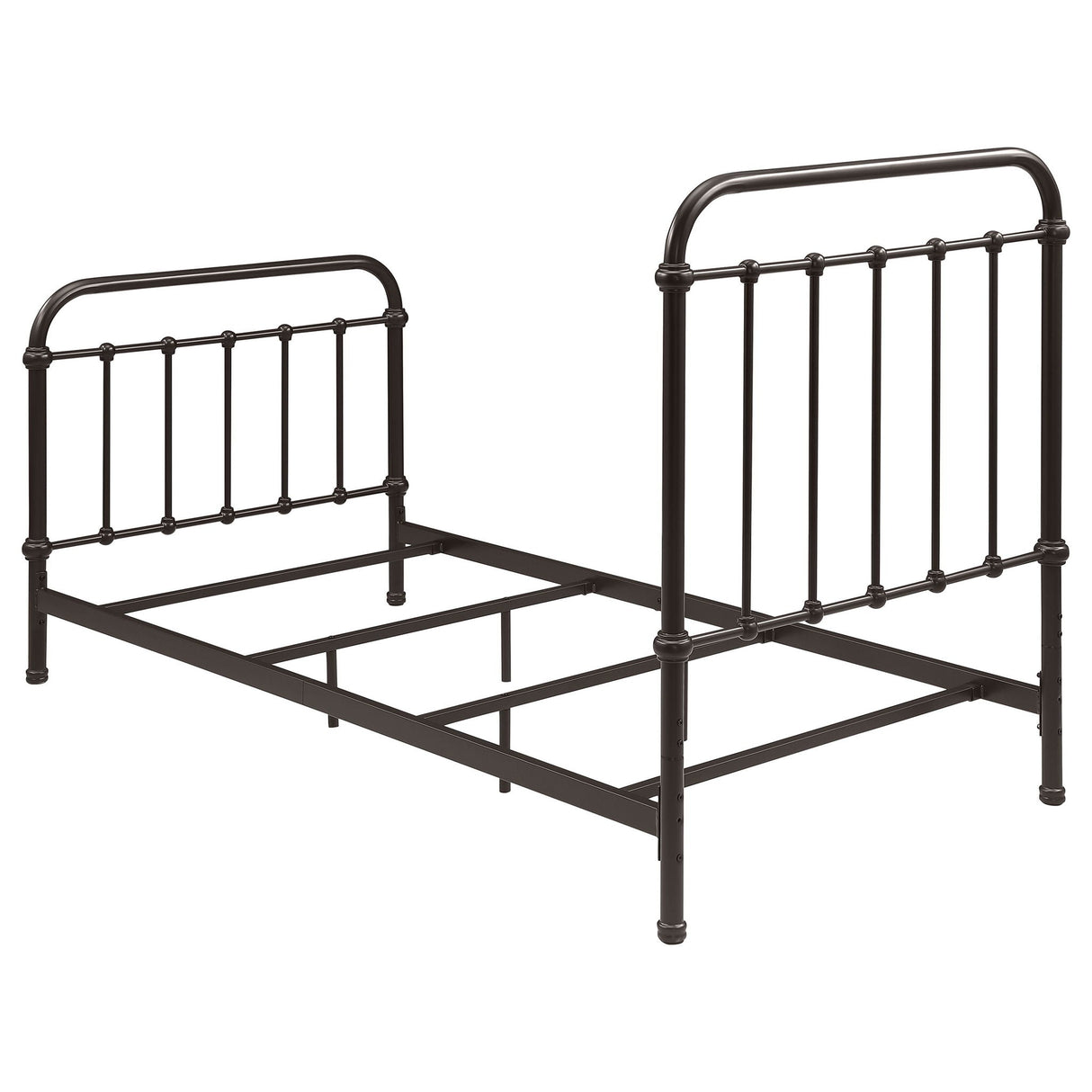 Twin Panel Bed With Ornate Design - Bronze