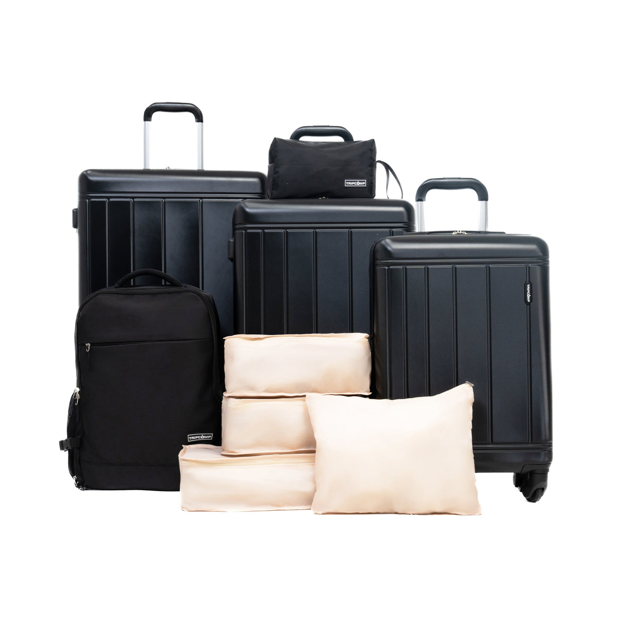 9-Piece Black Luggage Set by GigaTech with TSA Lock
