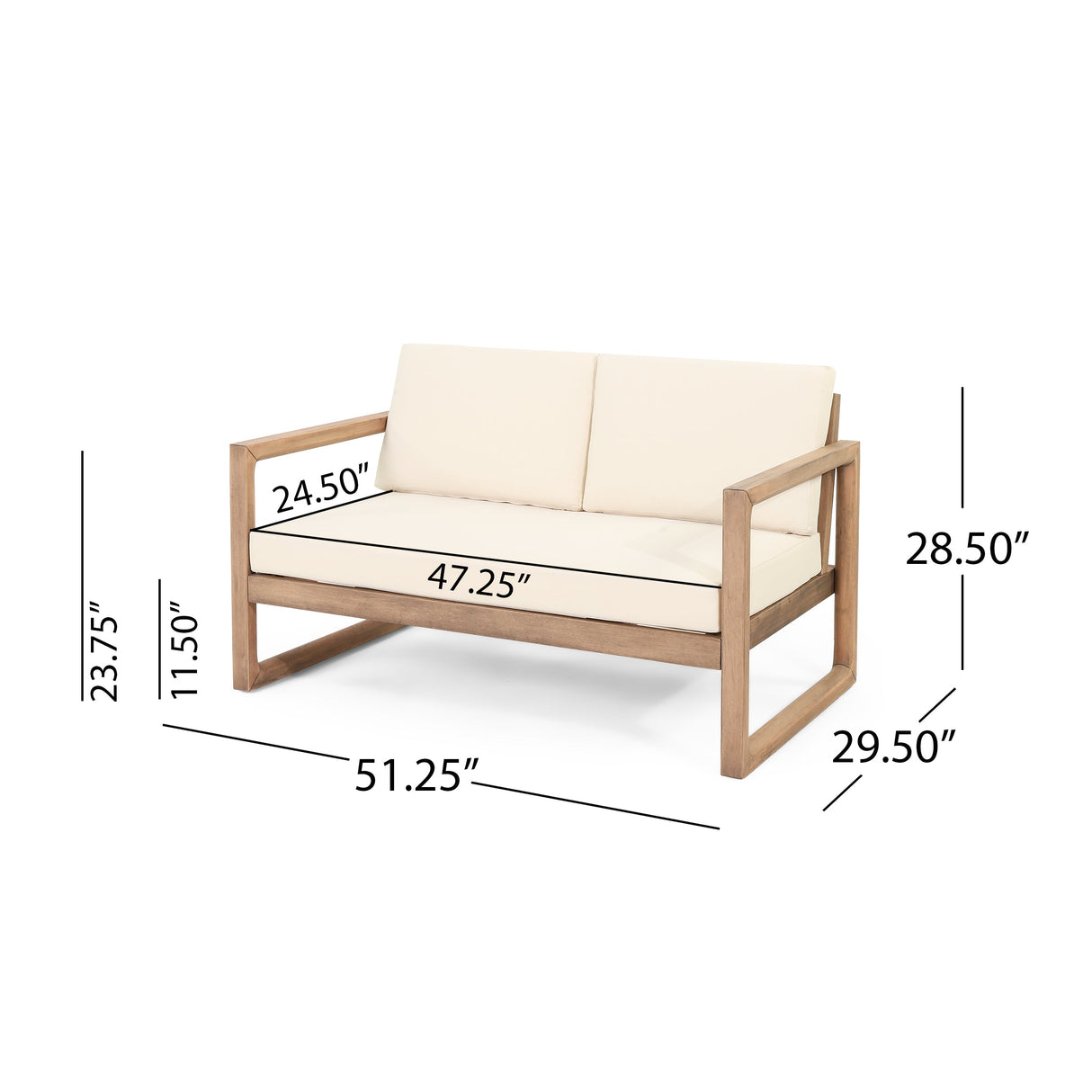 4-Piece Acacia Wood Patio Furniture Set