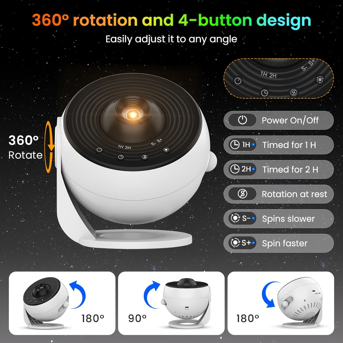 4K Galaxy Projector for Bedroom with 13 Films - HD Star & Earth Night Light Moktan Sabai