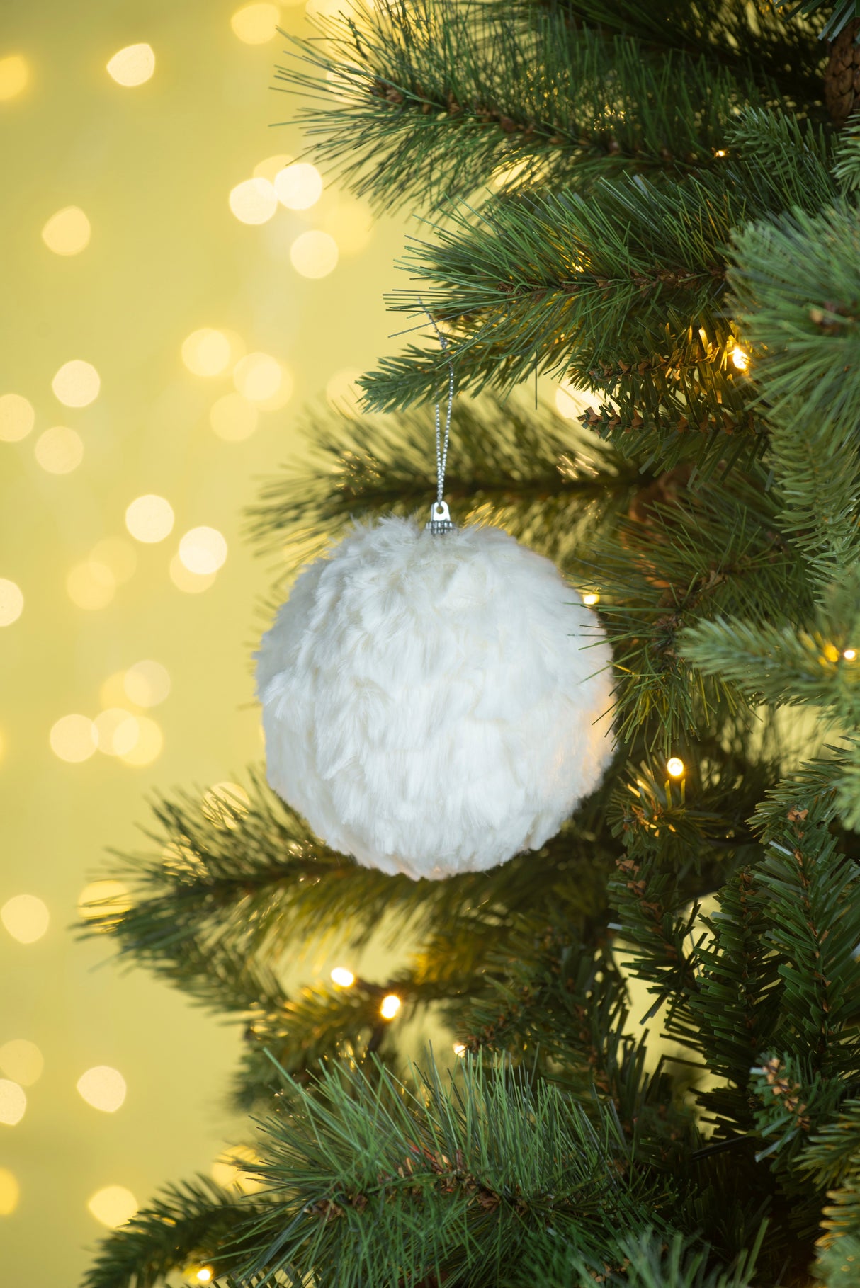 4" Cream Shabby Chic Ruffled Ornament Ball