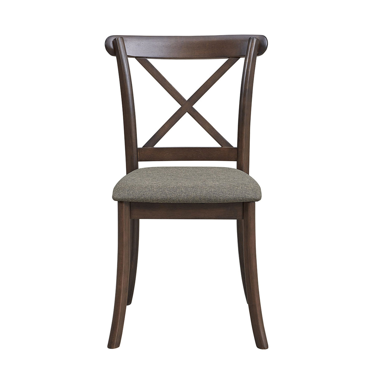 Wooden X Back Dining Chairs Set of 2 Modern Fabric Upholstered