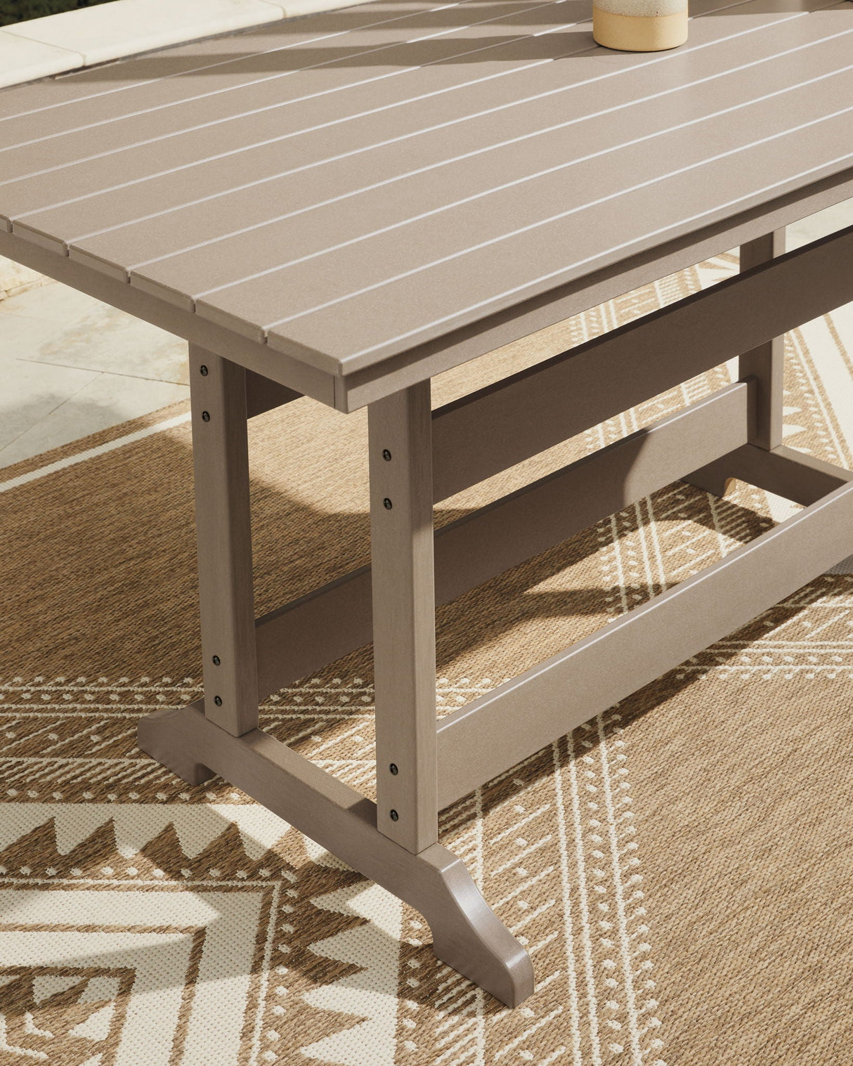 Seacliff Beach - Rectangular Counter Height Dining Table With Umbrella Option - Medium Brown
