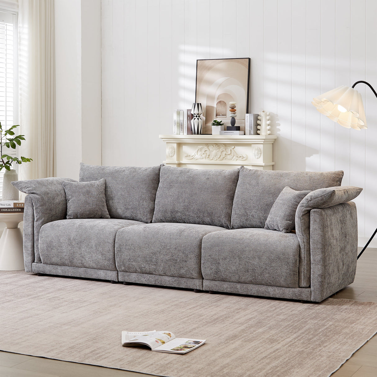 98.5' 3-Seater Sofa in Contemporary Grey