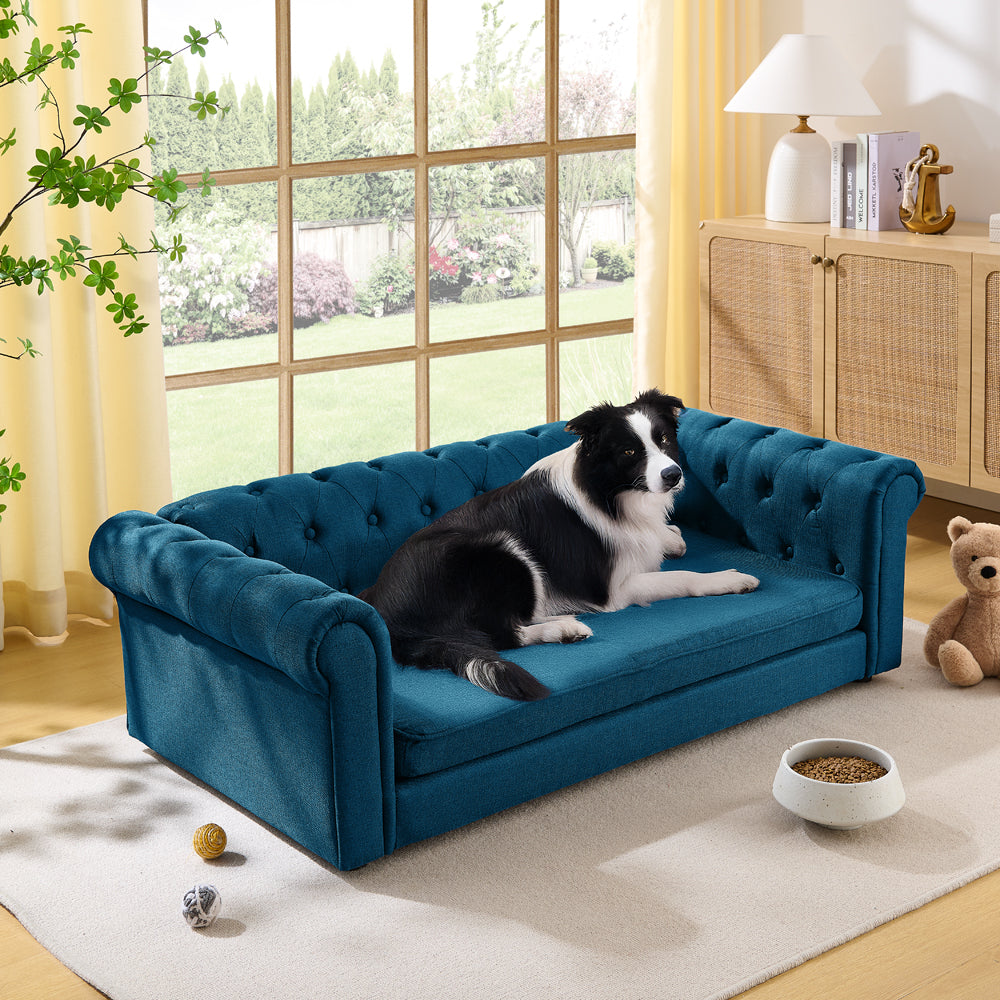 Elegant-rectangular-pet-bed-for-big-and-oversized-dogs-DARK-BLUE-Pet-Bed