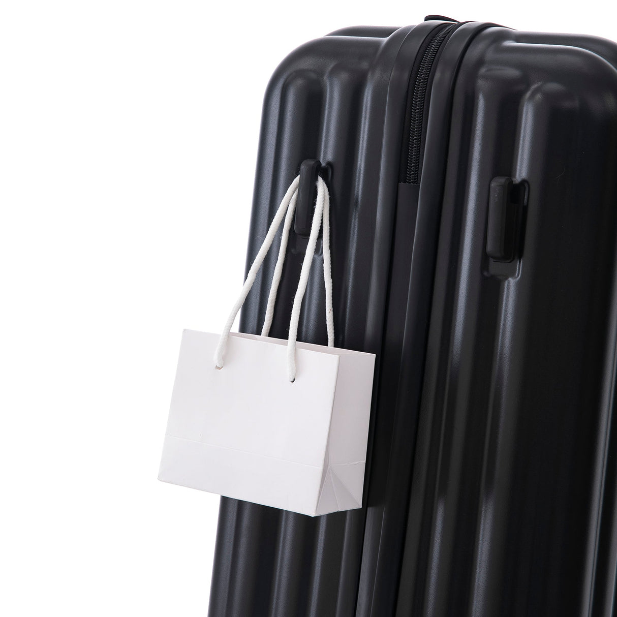 ABS Spinner Wheel Luggage Carry On Suitcase with Cup Holder and USB Port