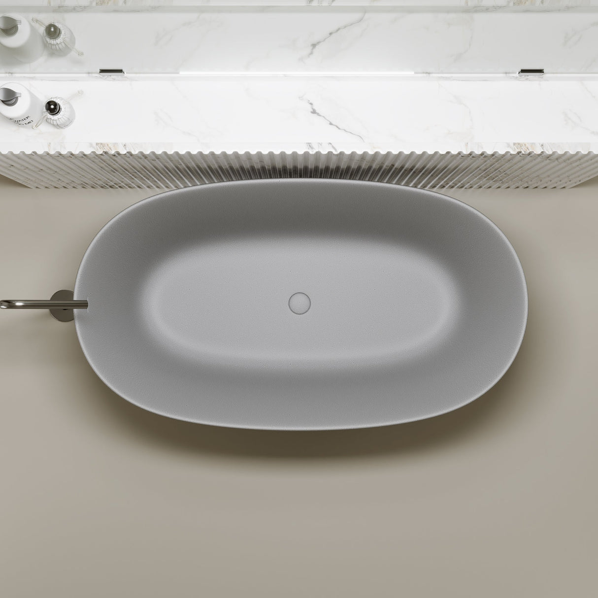 51'' Freestanding Bathtub Resin Stone Soaking Bathtub